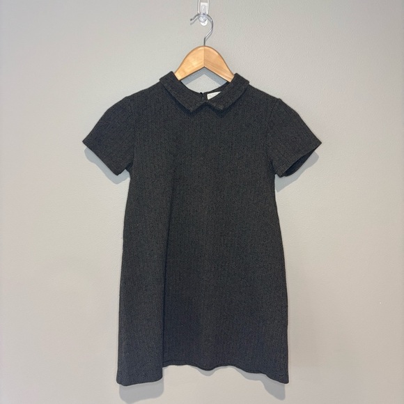 ZARA KIDS Brown Tweed Short Sleeve Collared Sheath Dress Classic Size 11/12 - Picture 1 of 14